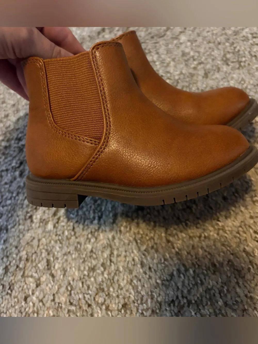 Kids Chelsea Boot - Tan Faux Leather